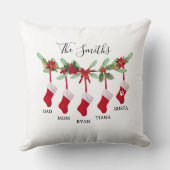 Custom Family Christmas Stocking Throw Pillow クッション (裏面)