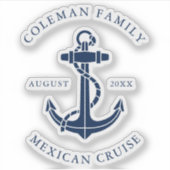Custom Family Cruise Nautical Boat Anchor Swag シール (正面)