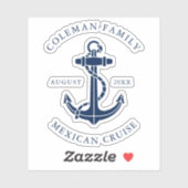 Custom Family Cruise Nautical Boat Anchor Swag シール (シート)