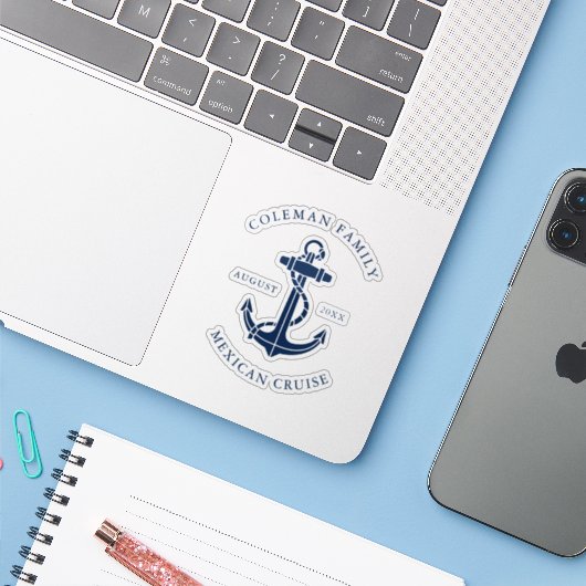 Custom Family Cruise Nautical Boat Anchor Swag シール (ノートパソコンとiPhone)