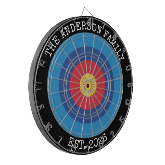 Custom Family Dartboard Personalized Name Gift ダーツボード (正面左)