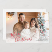 Custom Family Flat Christmas Greeting Card サンキューカード (正面/裏面)