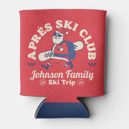 Custom Family Friends Group Ski Trip Snowboard 缶クーラー (正面)