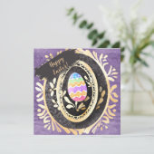 Custom Family Happy Easter Watercolour Egg シーズンカード (スタンド正面)