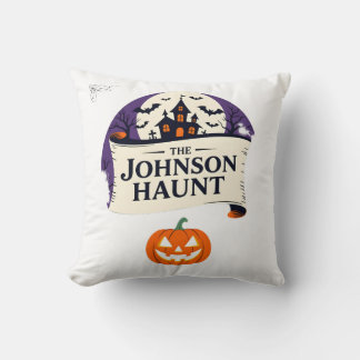 Custom Family Haunted Home Pillow - Personalized H クッション
