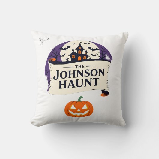 Custom Family Haunted Home Pillow - Personalized H クッション (正面)