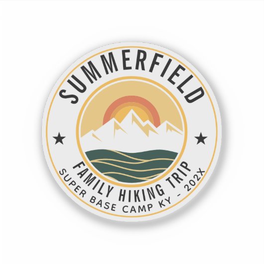 Custom Family Hiking Trip Modern シール (正面)