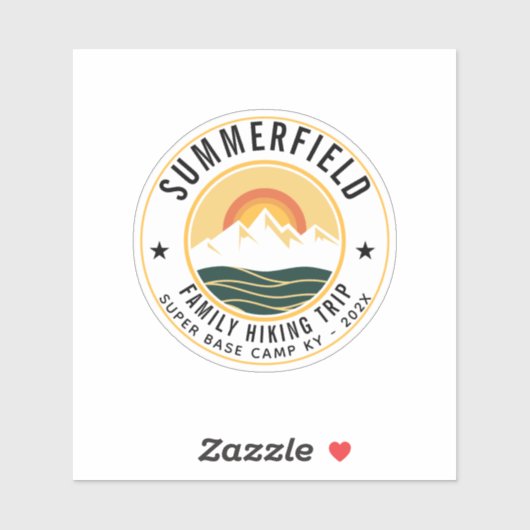 Custom Family Hiking Trip Modern シール (シート)