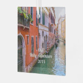 Custom Family Italy Trip Photo  ガラスオーナメント (正面左)