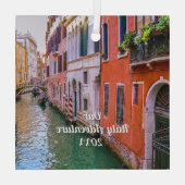 Custom Family Italy Trip Photo  ガラスオーナメント (裏面)