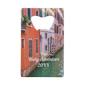 Custom Family Italy Trip Photo  クレジットカード栓抜き (裏面)