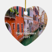 Custom Family Italy Trip Photo  セラミックオーナメント (裏面)