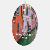 Custom Family Italy Trip Photo  セラミックオーナメント (左)