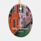 Custom Family Italy Trip Photo  セラミックオーナメント (裏面)