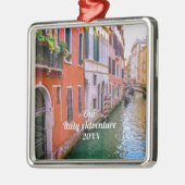 Custom Family Italy Trip Photo  メタルオーナメント (左)