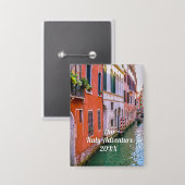 Custom Family Italy Trip Photo  缶バッジ (正面/裏面)