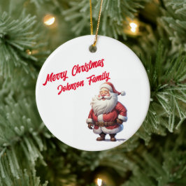 Custom Family Joy Santa Ornament セラミックオーナメント