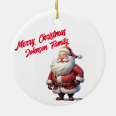 Custom Family Joy Santa Ornament セラミックオーナメント (裏面)