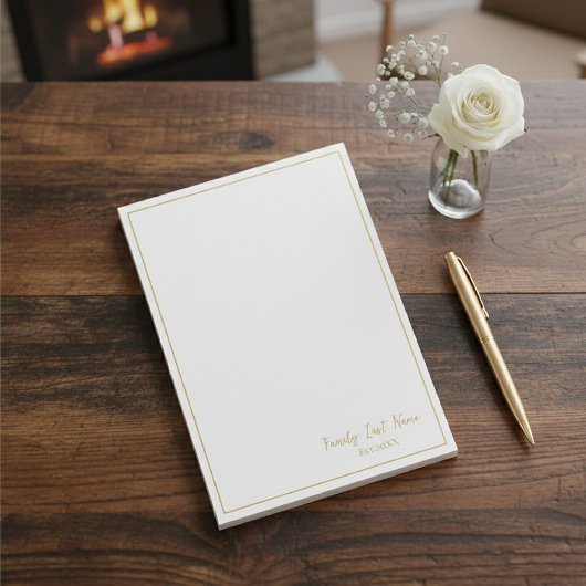 Custom Family Last Name Gold Border Notes ポストイット