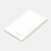 Custom Family Last Name Gold Border Notes ポストイット (アングル)
