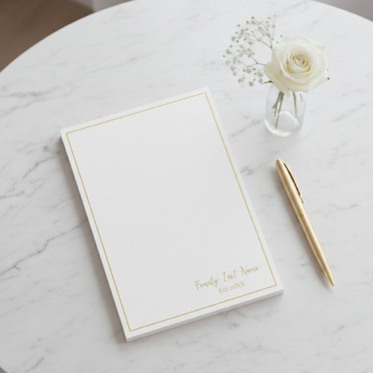 Custom Family Last Name Gold Border Post-it Notes ポストイット