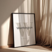 Custom Family Last Name Sign Est Date Wedding Gift ポスター