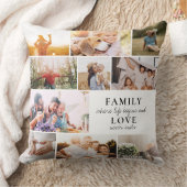 Custom Family Love Photo Collage Modern Quote Chic クッション (ブランケット)