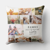 Custom Family Love Photo Collage Modern Quote Chic クッション (裏面)