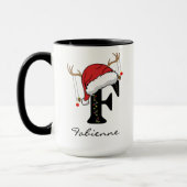 Custom Family Monogram Holiday Mug for Friends マグカップ (左)