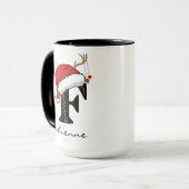 Custom Family Monogram Holiday Mug for Friends マグカップ (正面左)