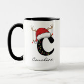 Custom Family Monogram Holiday Mug for Mom マグカップ (左)