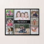 Custom Family Name 8 Photo Collage ジグソーパズル<br><div class="desc">A family photo collage jigsaw puzzle to personalize with 8 of your favorite pictures.</div>