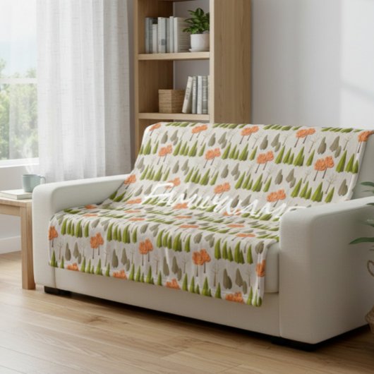 Custom Family Name Autumn Tree Pattern Blanket フリースブランケット