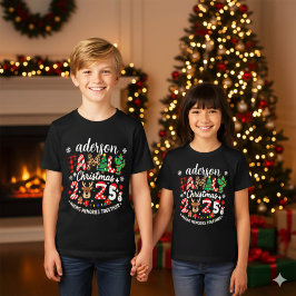 Custom Family Name Christmas 2025 Festive Holiday トライブレンドＴシャツ