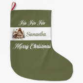 Custom Family Name Christmas Stocking ラージクリスマスストッキング (正面)