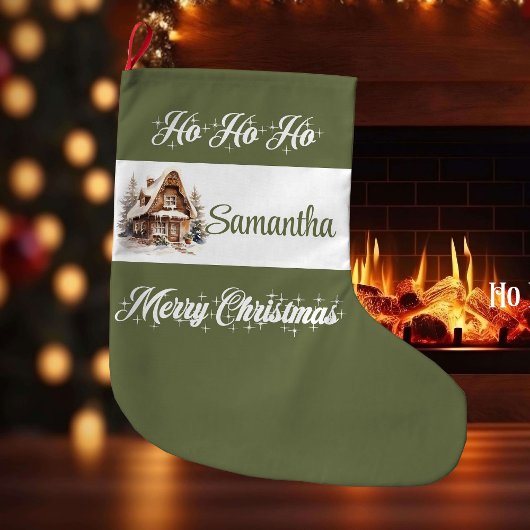 Custom Family Name Christmas Stocking ラージクリスマスストッキング