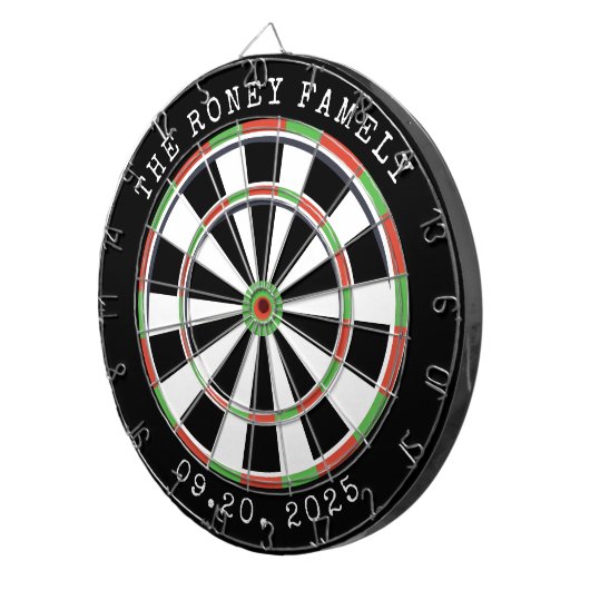 Custom Family Name color Personalized ダーツボード (正面右)