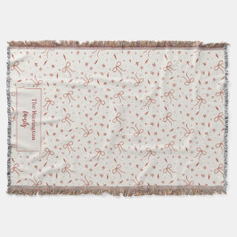 Custom Family Name Festive Coquette スローブランケット