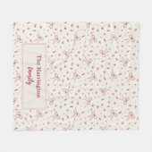 Custom Family Name Festive Coquette フリースブランケット (正面(横))