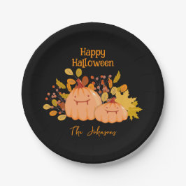 Custom Family Name Happy Halloween  ペーパープレート