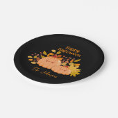 Custom Family Name Happy Halloween  ペーパープレート (アングル)