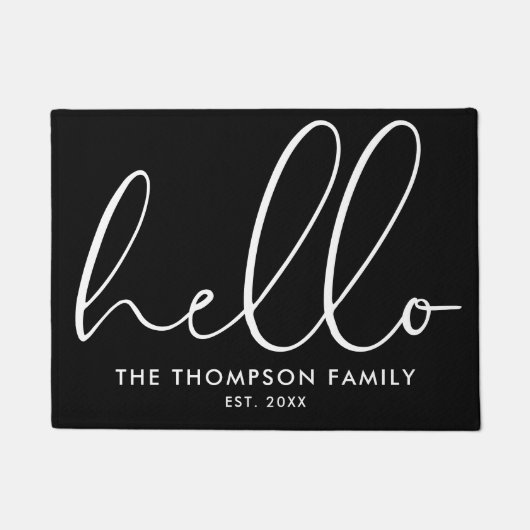 Custom Family Name Hello Welcome ドアマット (正面)