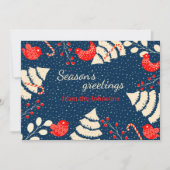 Custom Family Name Holiday Card | Season’s Greetin カード (正面)