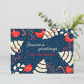 Custom Family Name Holiday Card | Season’s Greetin カード (スタンド正面)
