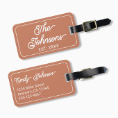 Custom Family Name in Elegant Script Terracotta ラゲッジタグ