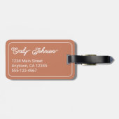 Custom Family Name in Elegant Script Terracotta ラゲッジタグ (裏面横)