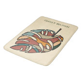 Custom Family Name Leaf Serene Savanna バスマット (アングル)