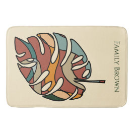 Custom Family Name Leaf Serene Savanna バスマット