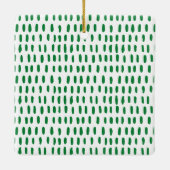 Custom Family Name Modern Pink & Green Christmas セラミックオーナメント (裏面)