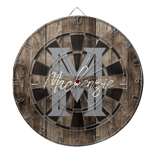 Custom Family Name Monogram Dart Board ダーツボード (正面)